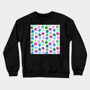 Game Night Meeples | Blue, Green, Magenta, Pink Crewneck Sweatshirt